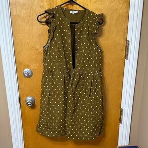 Madewell Olive Polka Dot Dress